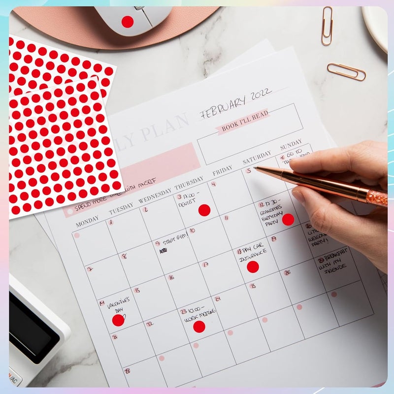 starboling Dot Stickers - 3/8 Inch Red Circle Labels, 3000pcs Self-Adhesive Writable Color Coding Round Labels for Office, Classroom, Garage Sale - Image 3